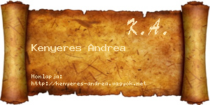 Kenyeres Andrea névjegykártya